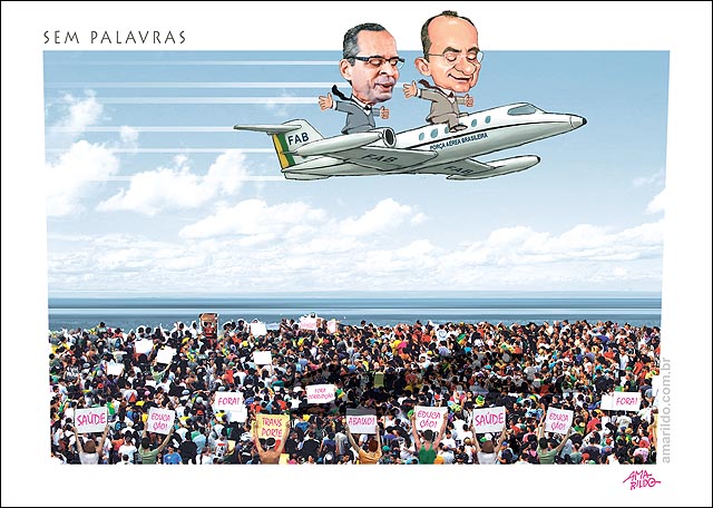 Aviao FAB Renan protestos