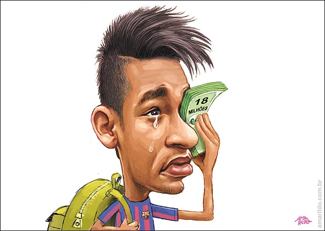 Neymar chora enxuga lagrima com dinheiro dolar euro