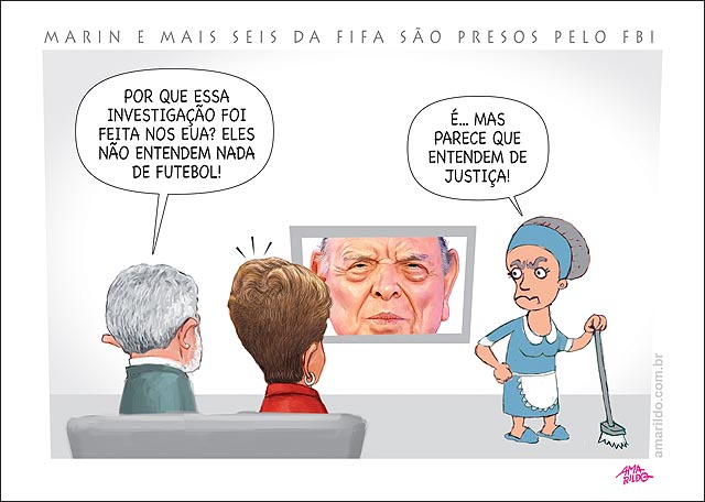 MARIN ex-presidente da CBF 6 da fifa sao presos pelo FBI tradicao em justica nao em fitebol Lula Dilma TV 2