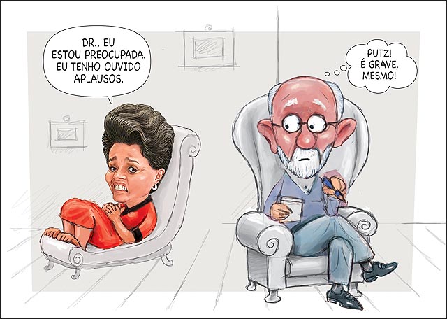 Dilma psicanalista freud esta ouvindo aplausos crise e grave