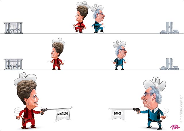 Dilma x Cunha Dueleo arma revolver acordo topo impeachment
